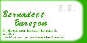 bernadett burszon business card